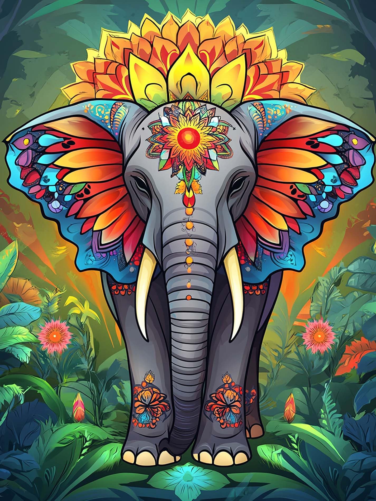 VAIIEYO 5D DIY Diamond Painting Elephant, Diamond Art Kits Adults Animal, Paint with Round Full Drill Crystal Rhinestone Diamonds Gem Art for Home Wall Decoration Gift 12X16 Inch-29