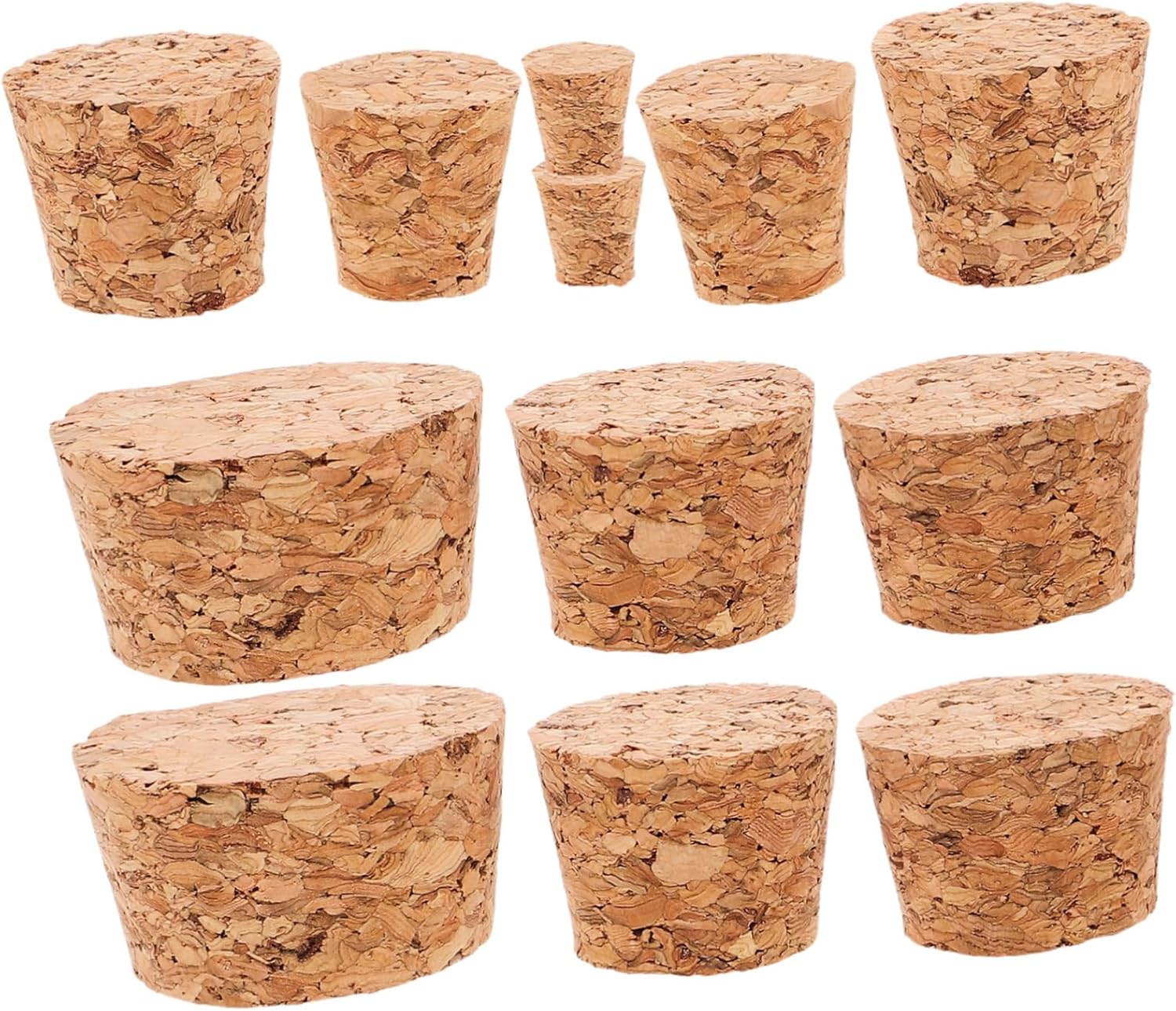 Zerodeko 5sets Tapered Wine Bottle Cork Stoppers Assorted for Various Bottles Secure Leakproof Seal for Crafts and Home Brewing