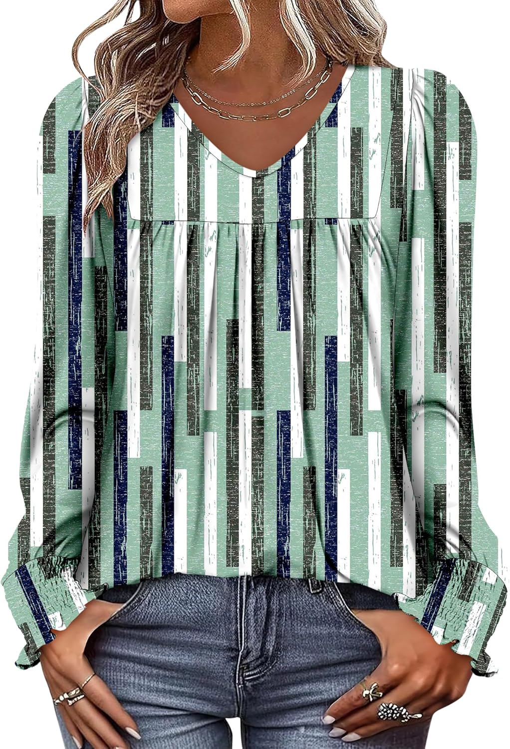 BETTE BOUTIK Womens Long Sleeve Tunic Tops Fall V Neck T-Shirts Blouses Casual Fashion Shirts