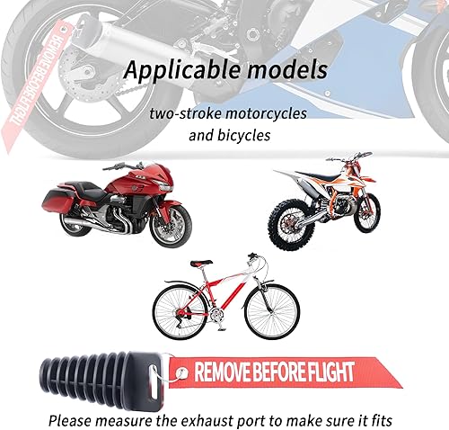 Miniatura 7 de 2 tapones de escape de motocicleta de 1.1 a 1.8 pulgadas, silenciador de escape de goma para motocicleta de 2 tiempos, accesorios de motocicleta,