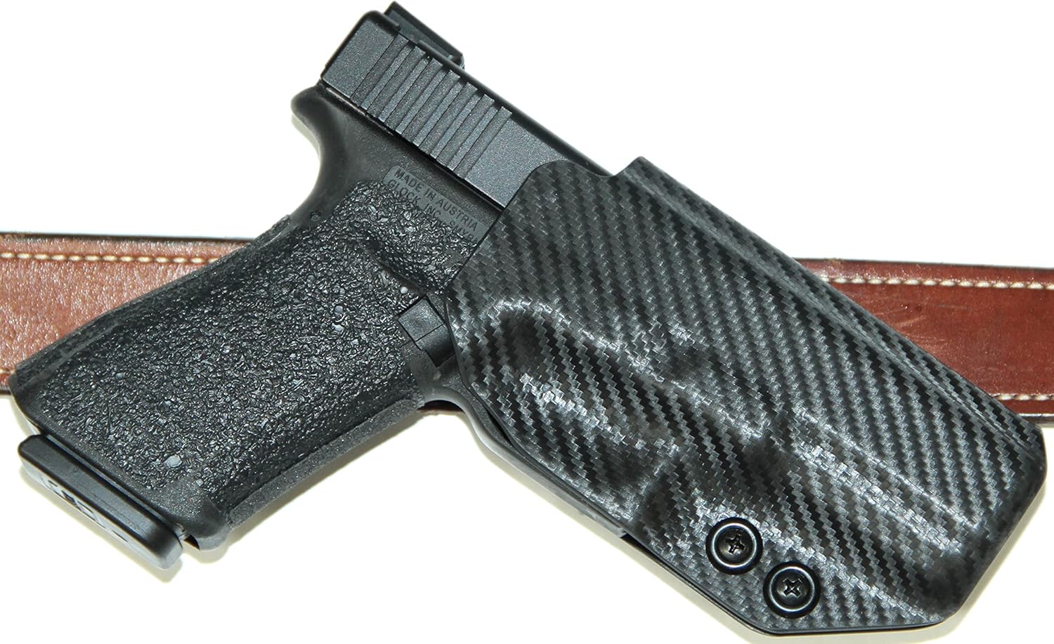 REVKEL Custom OWB Cross Draw Quick Attach Belt Loop Holster Compatible with Glock Pistols. Hand Crafted in Texas, USA (for Glock 19/19X/23/25/32/44/45, Right Hand Draw)