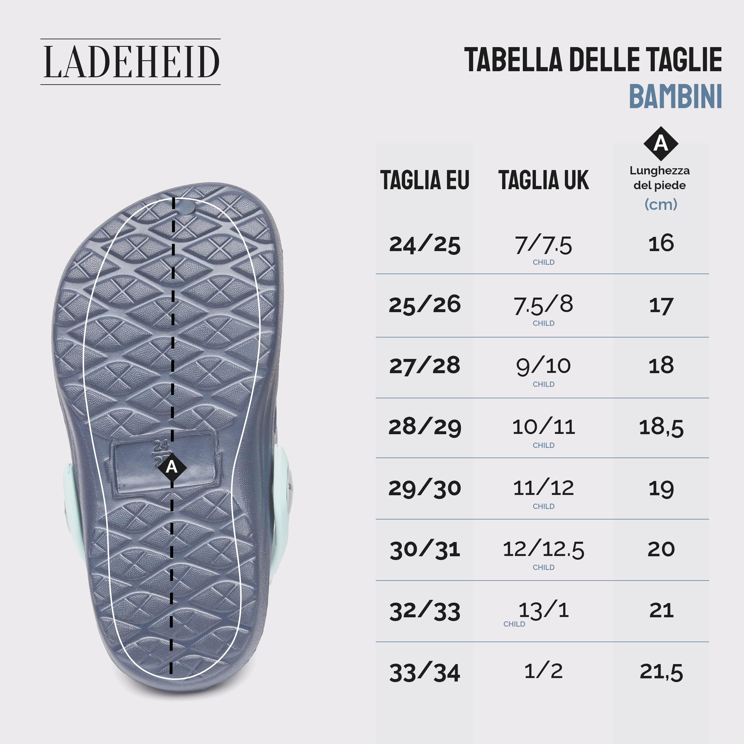 Ladeheid Clogs Bambino e Bambina in Eva LA-CA-15