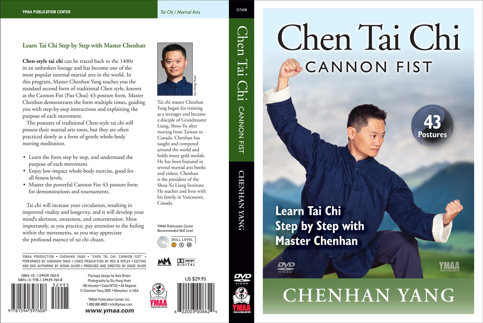 Chen Tai Chi 3-disc Bundle DVD Multipack (YMAA Tai Chi for Beginners) Chenhan Yang First Form, Cannon Fist and Demonstration Form