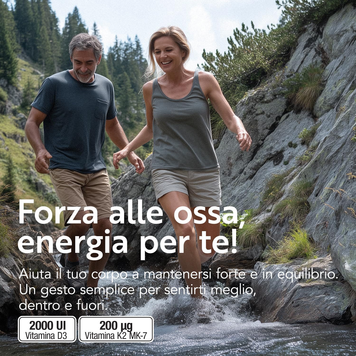 Vitamina D3 K2 Mk7 Con Vitamina C PiùLife – 200 Compresse – 1 Al Giorno, Vit D3 2000 UI, K2 200µg – Sostiene ossa forti, difese naturali e l’equilibrio di calcio e fosforo