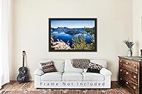 Vista 5 de Pacific Northwest Photography Print (Not Framed) Picture of Crater Lake on Summer Day in Oregon Cascade Mountains Wall Art Nature Decor (11" x 14")