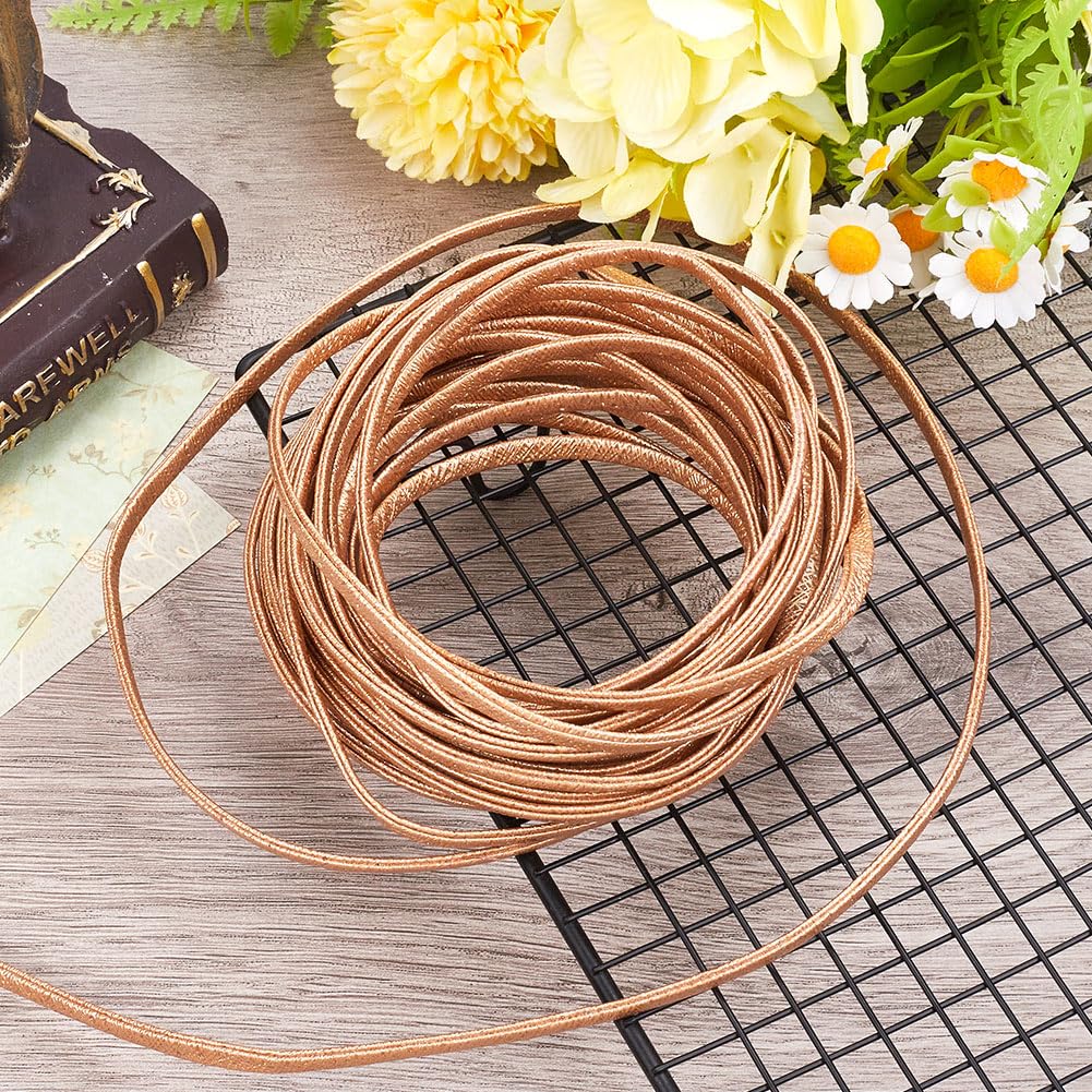 GORGECRAFT 10m Foldover Leather Strips 5mm Gold Glitter Leather String 2mm Thick Faux Leather Strap Metallic Flat Leather Cord Trimming Threads Rope for Belt Bracelet Jewelry Making DIY Crafts - Image 4