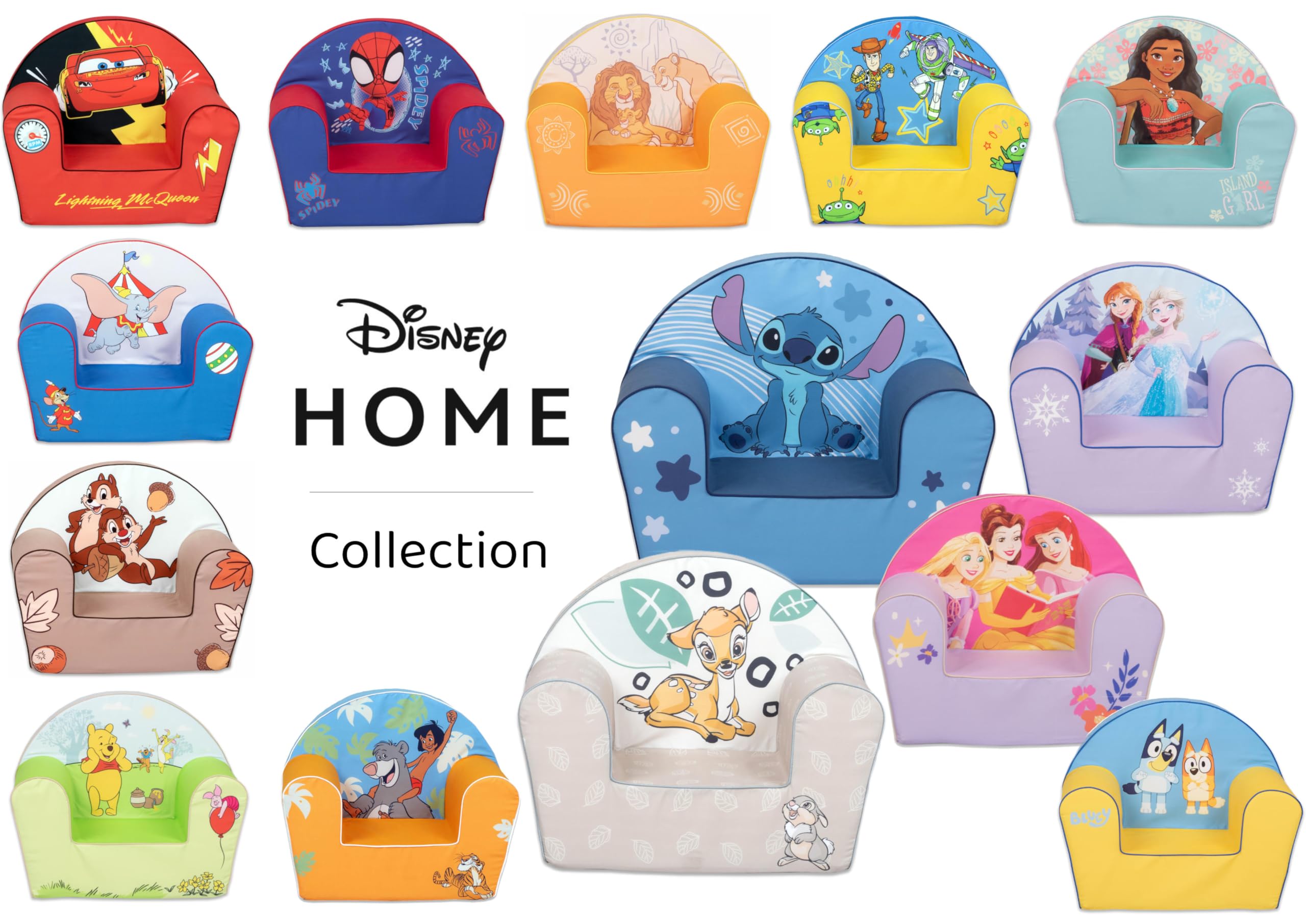Disney Home Spidey – Marvel - Fauteuil Enfant en Mousse, Confort Premium, Dossier Stable Anti-pli, Anti-basculement, Léger – Fabriqué en UE