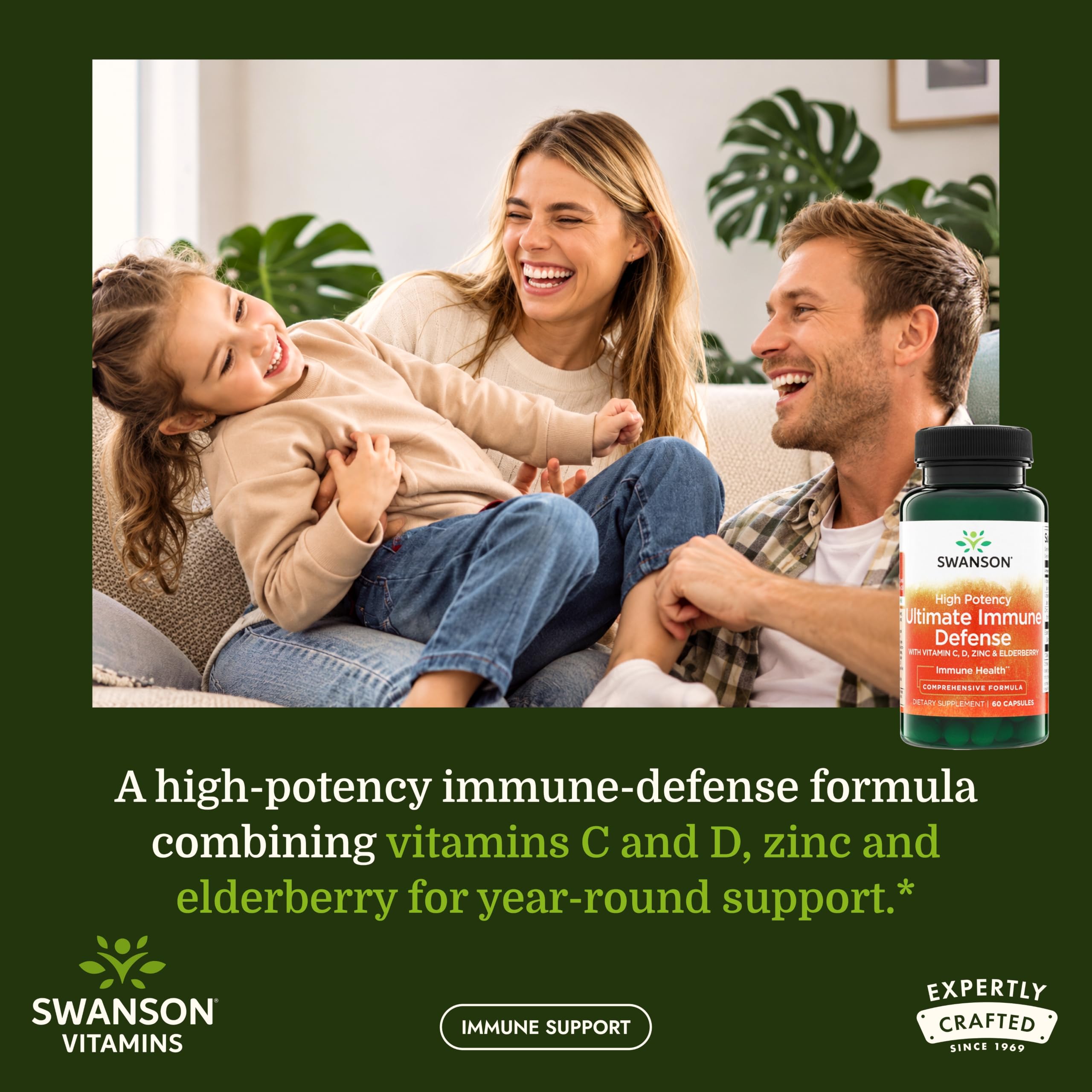 Swanson Ultimate Immune Defense with C, D, Zinc and Elderberry, 60 Capsules — Amazon image 2