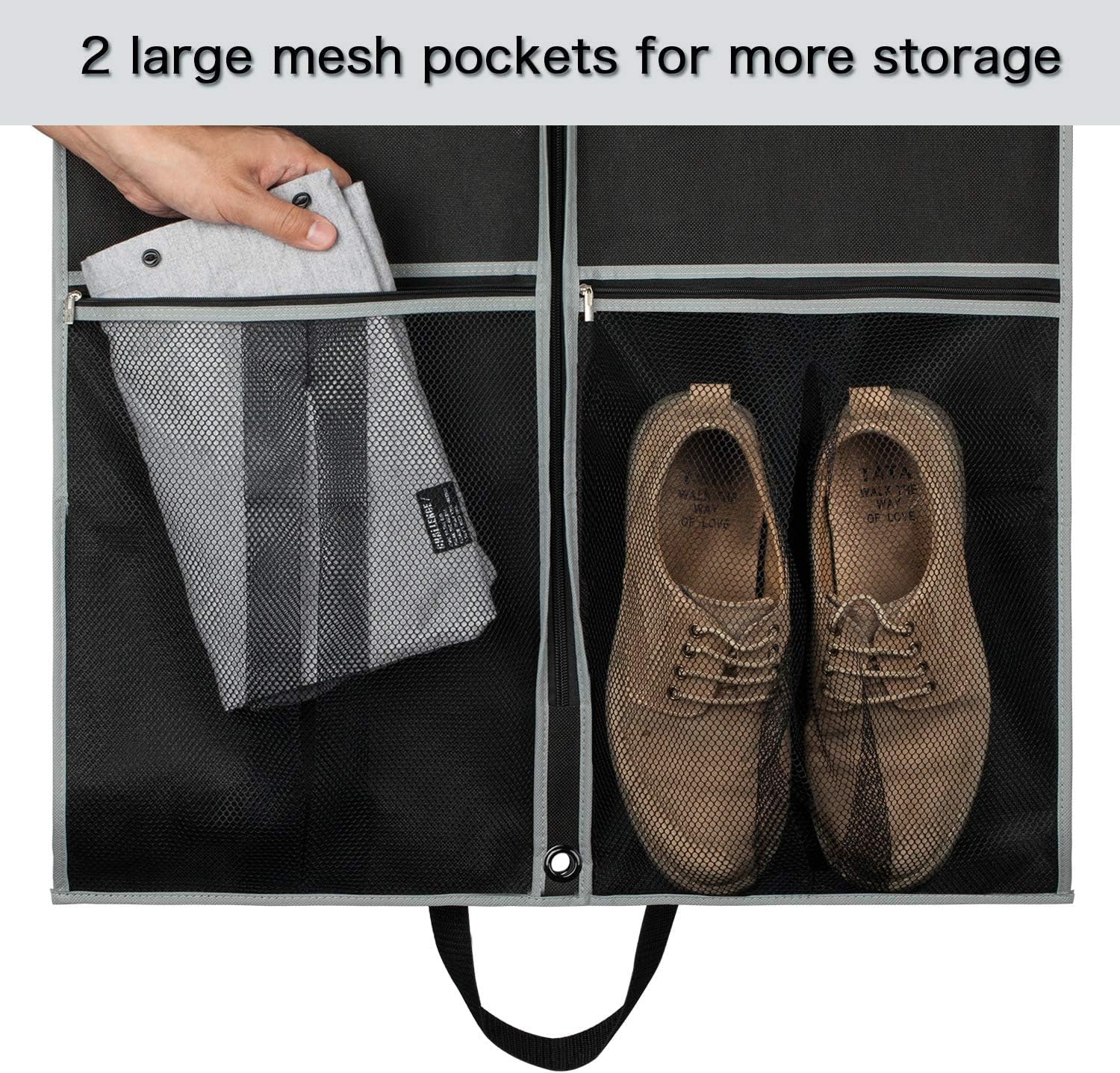 Portatrajes Funda Traje Bolsas Para Ropa, Bolsas De Viaje Para Trajes, Funda De Traje Con Fuelle De 4 Pulgadas Para Almacenamiento En Armario Con Asas Para Abrigos, Chaquetas Y Vestidos, 2 Uds. Funda
