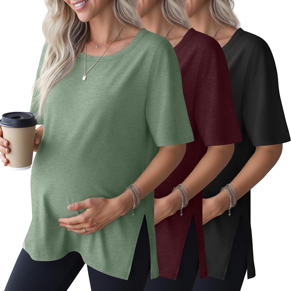 3 Pack Women's Maternity Shirts