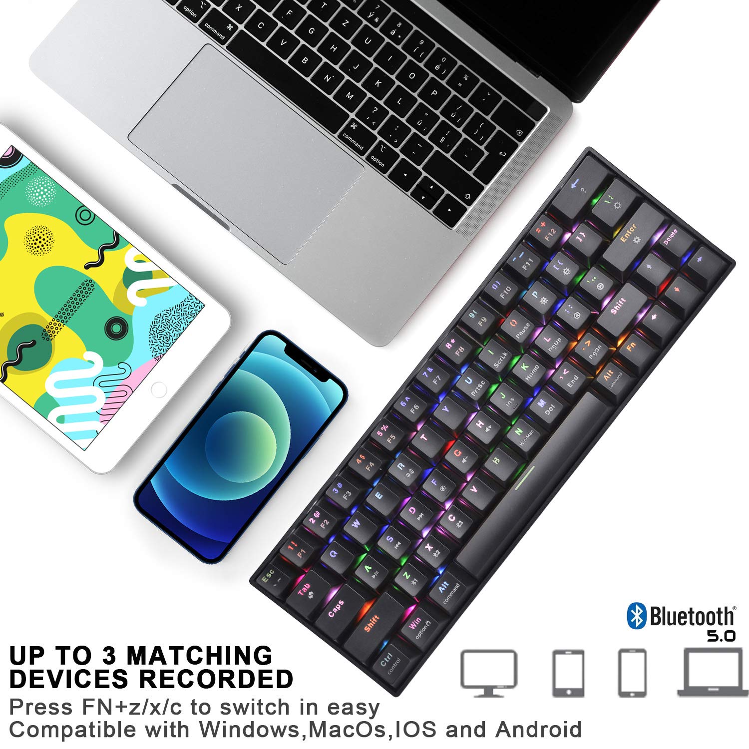 Buy Wireless Mechanical Keyboard(Brown Switch),60 Gaming Keyboard with