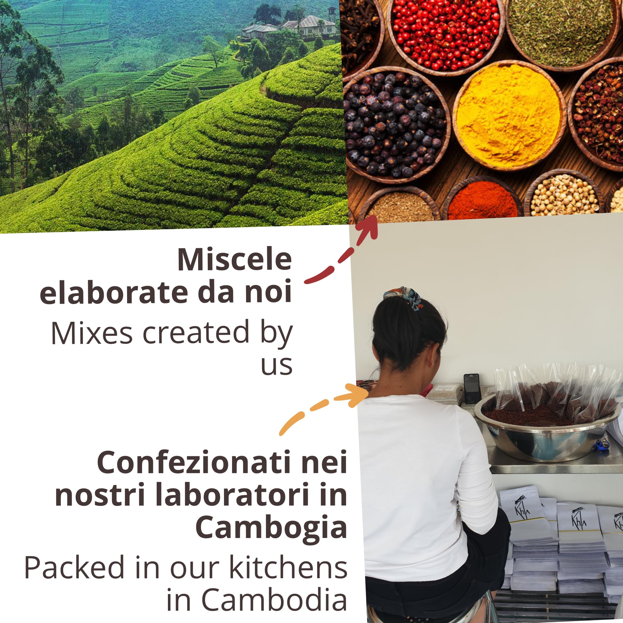 Khla - Confezione di 4 Curry Biologici - Curry Giallo, Curry Nero, Curry Rosso & Curry Detox Verde - Polvere 4x 100 g - Miscele Esclusive - Set Regalo Spezie Natale Compleanno - Origine Cambogia