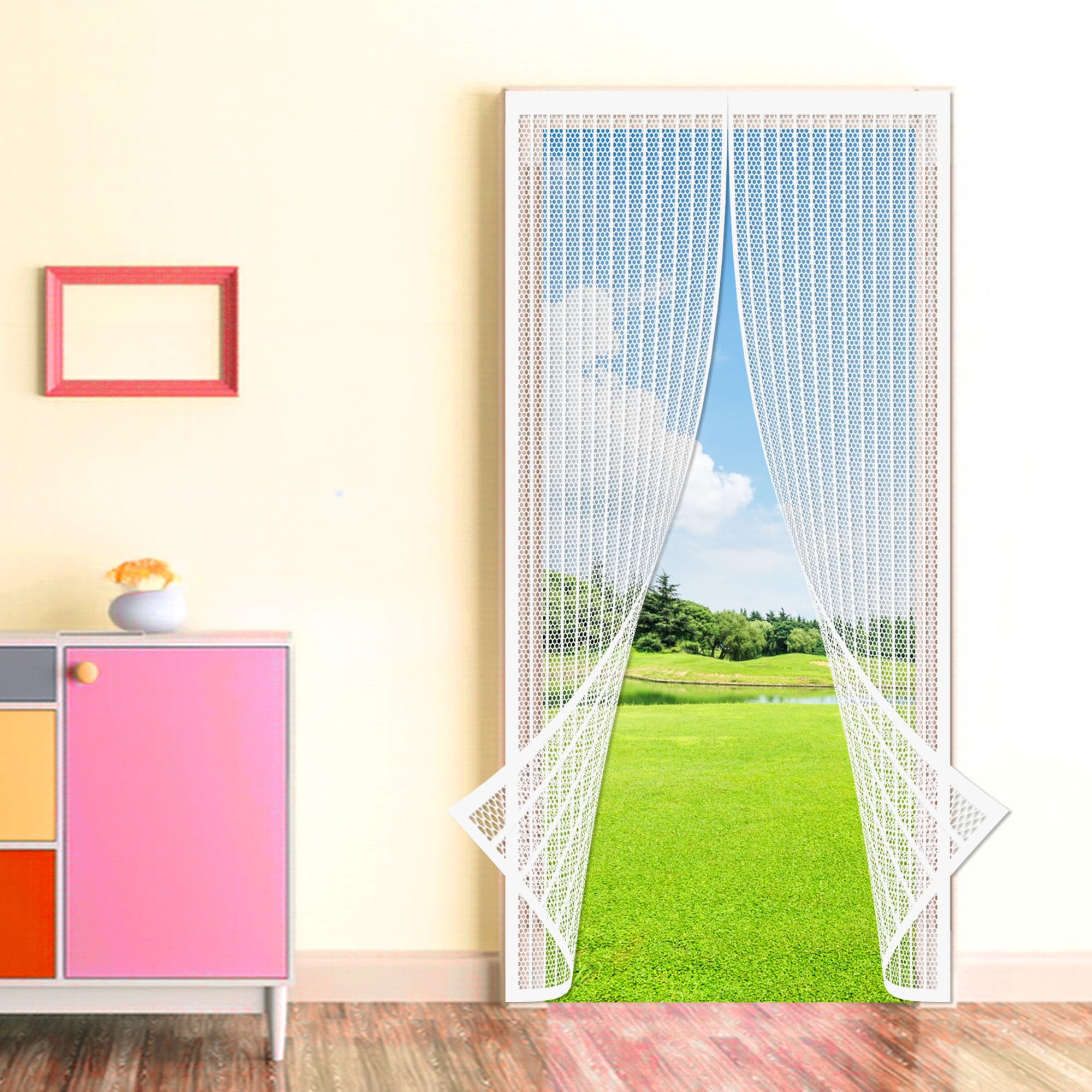 Moustiquaire porte blanche 106x222 cm stop insectes et antigriffes