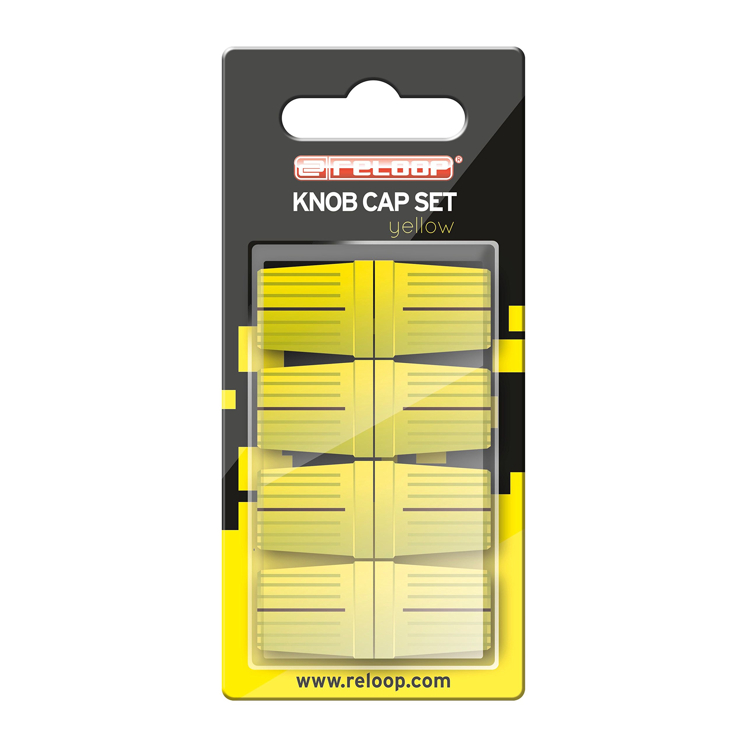 Reloop DJ Mixer Knob Cap Set (Yellow) - Pack of 8 with Rubberized Grip