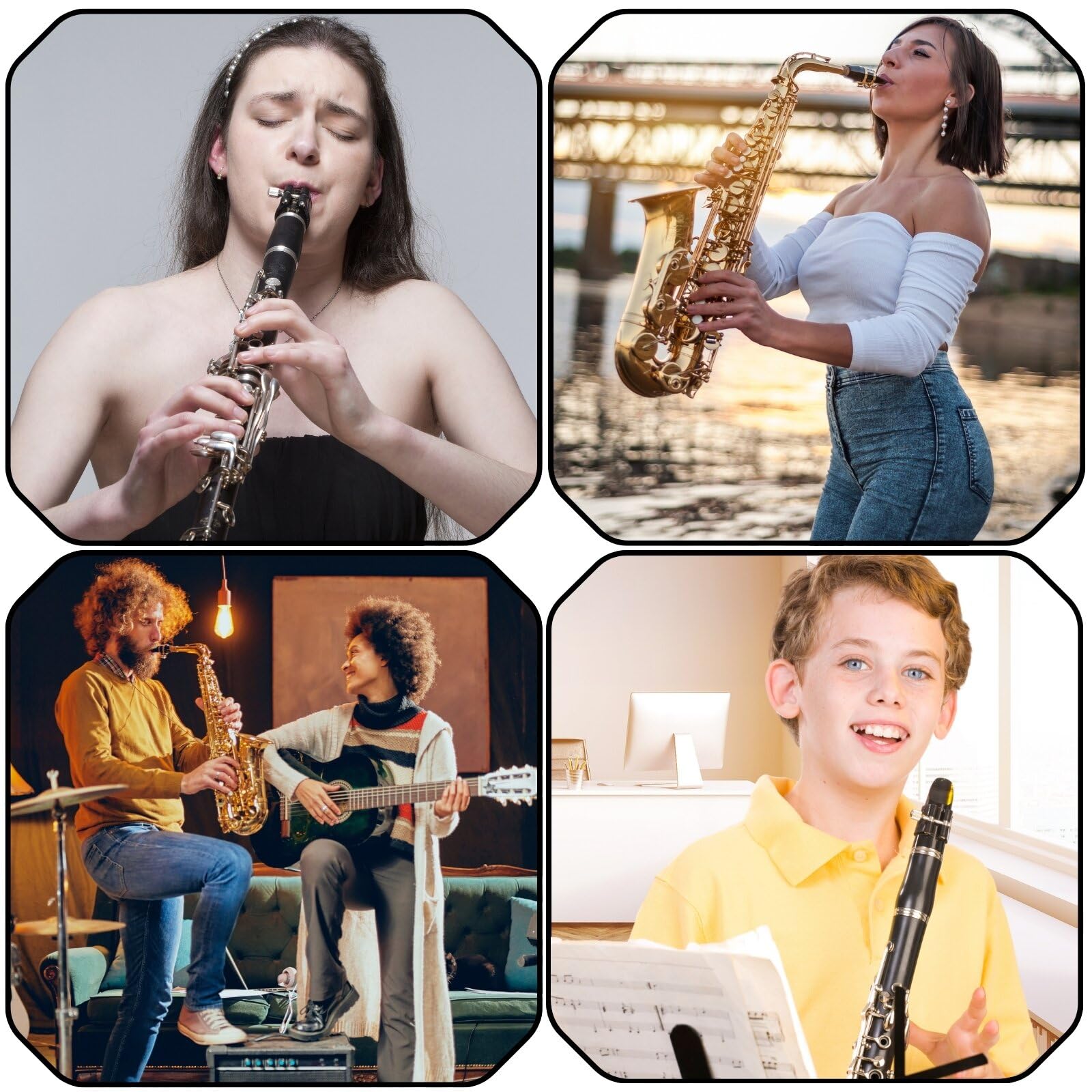 KEYRI 80 Pièces tampons pour becs caoutchoucs d'occlusion coussinets pour embouchure de saxophone en silicone de qualité supérieure protège la tête de saxophone des marques de morsure (Noir)