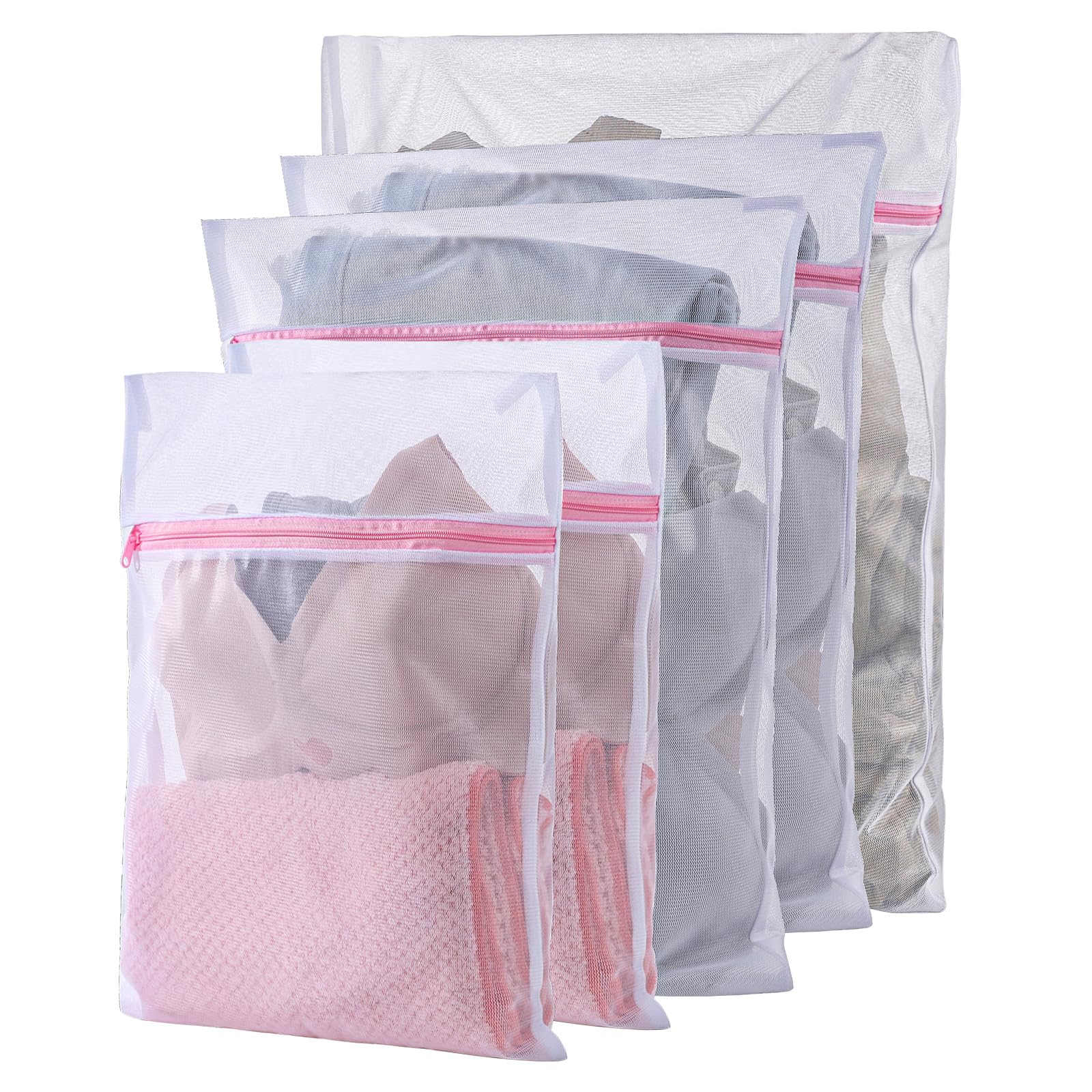 5 Stück Wäschenetz für Waschmaschine, Wäschesack Waschmaschine Wäschebeutel mit Reißverschluss Laundry Bag Reiseaufbewahrung für Pullover Hemden Hosen Socken (30x40cm/40x50cm/60x60cm)