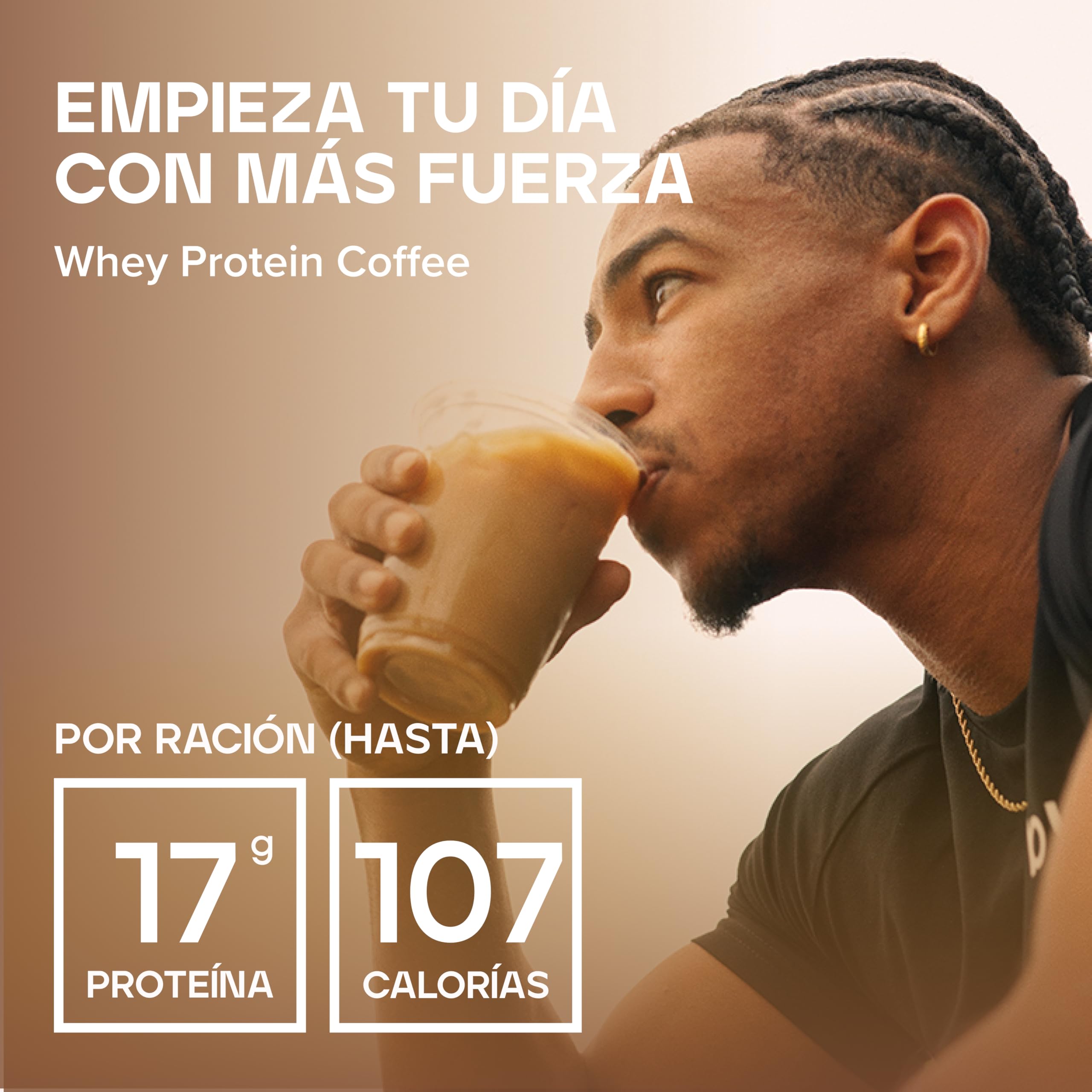 Proteína de Suero de Leche con Café Bulk, Sabor Caramel Latte, 1 kg, 32 Dosis, 17g de Proteína por Dosis, Café Real, Batido Alto en Proteínas para Soporte Muscular