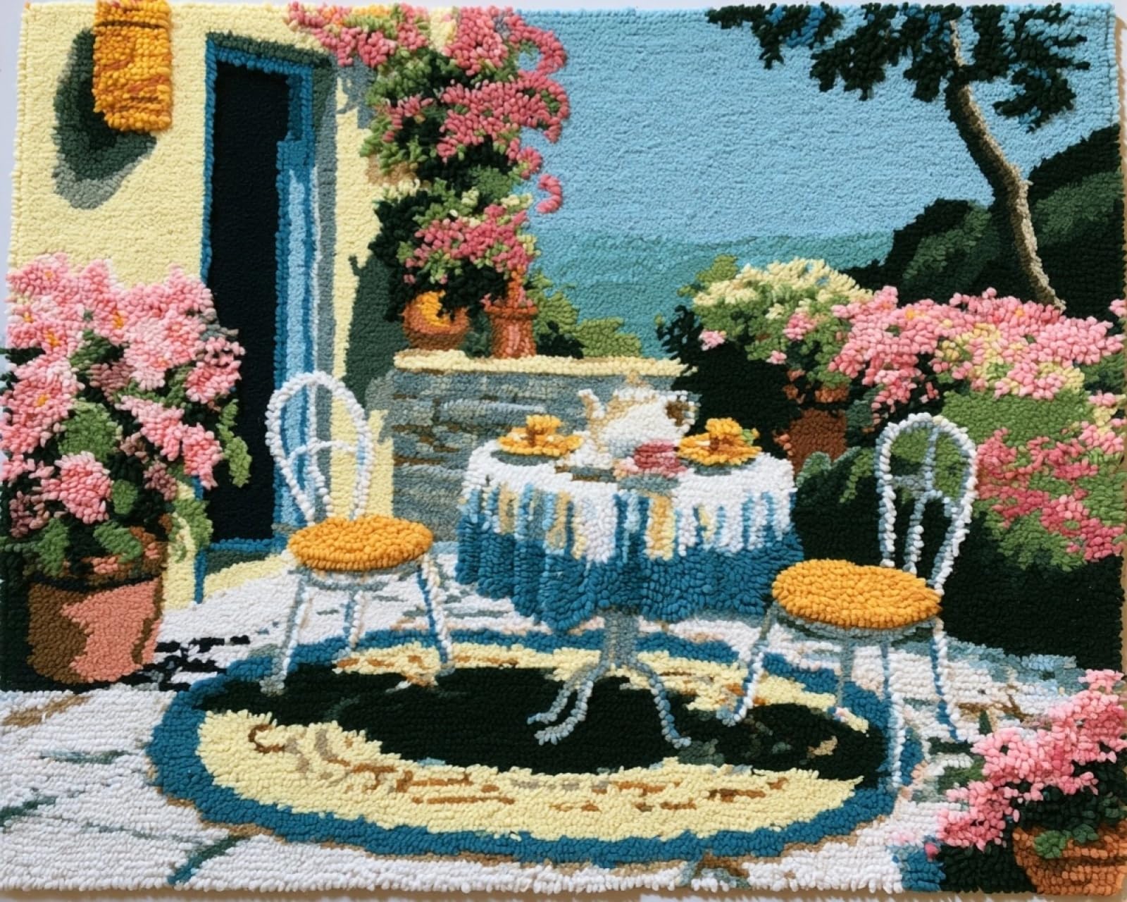 Wallphantom Table In The Courtyard Latch Hook Crafts Kits For Adults,