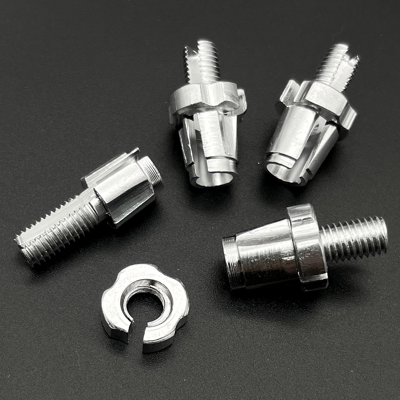 Dadi Di Regolazione Cavo Freni Bici M7 - Lega Alluminio, Argento (4 Pezzi) - Foto 5