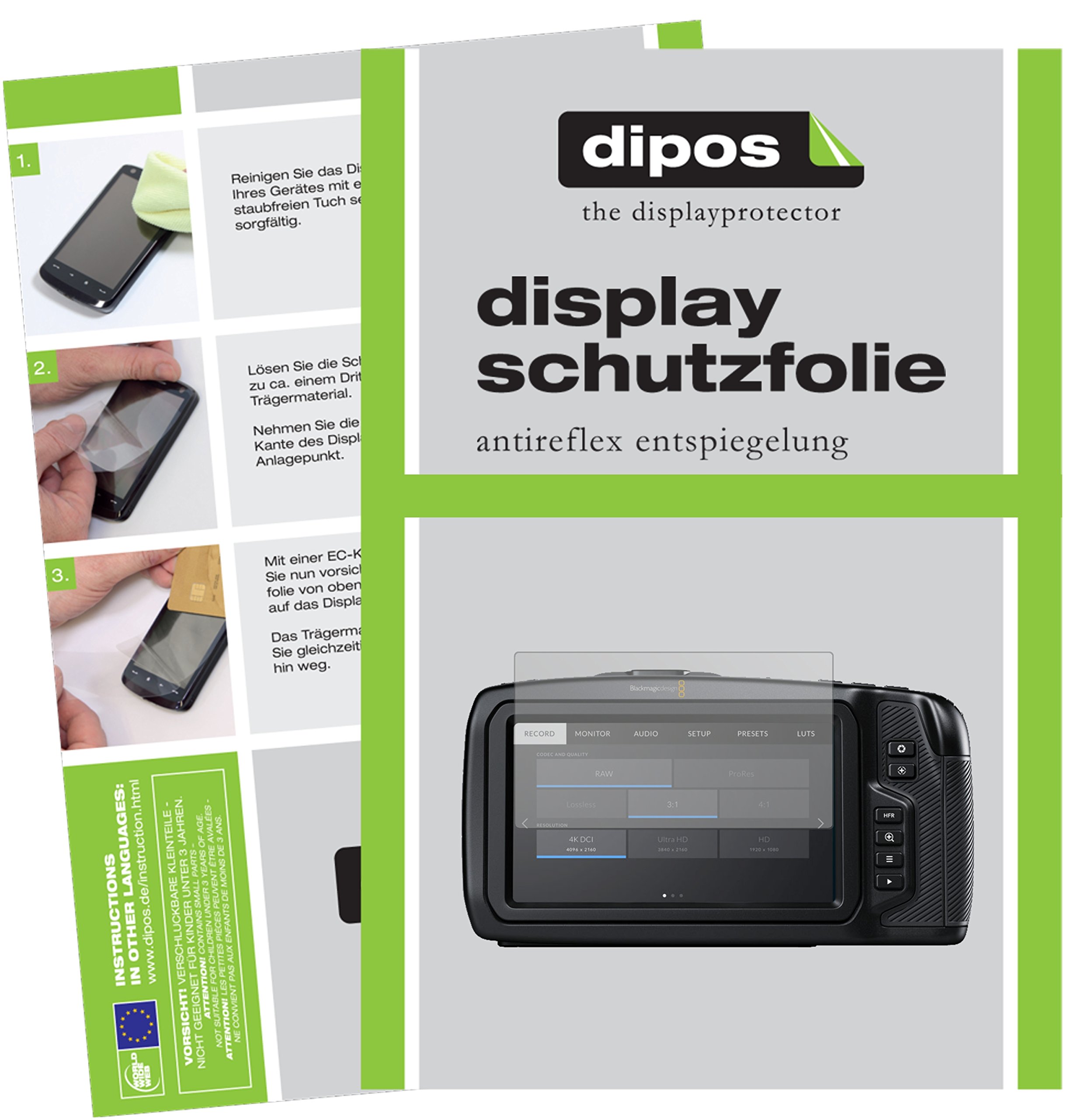 Dipos 6x Pellicola Protettiva Antiriflesso Per Blackmagic Pocket Cinema 4K – Opaca, Anti-impronta, Made In Germany