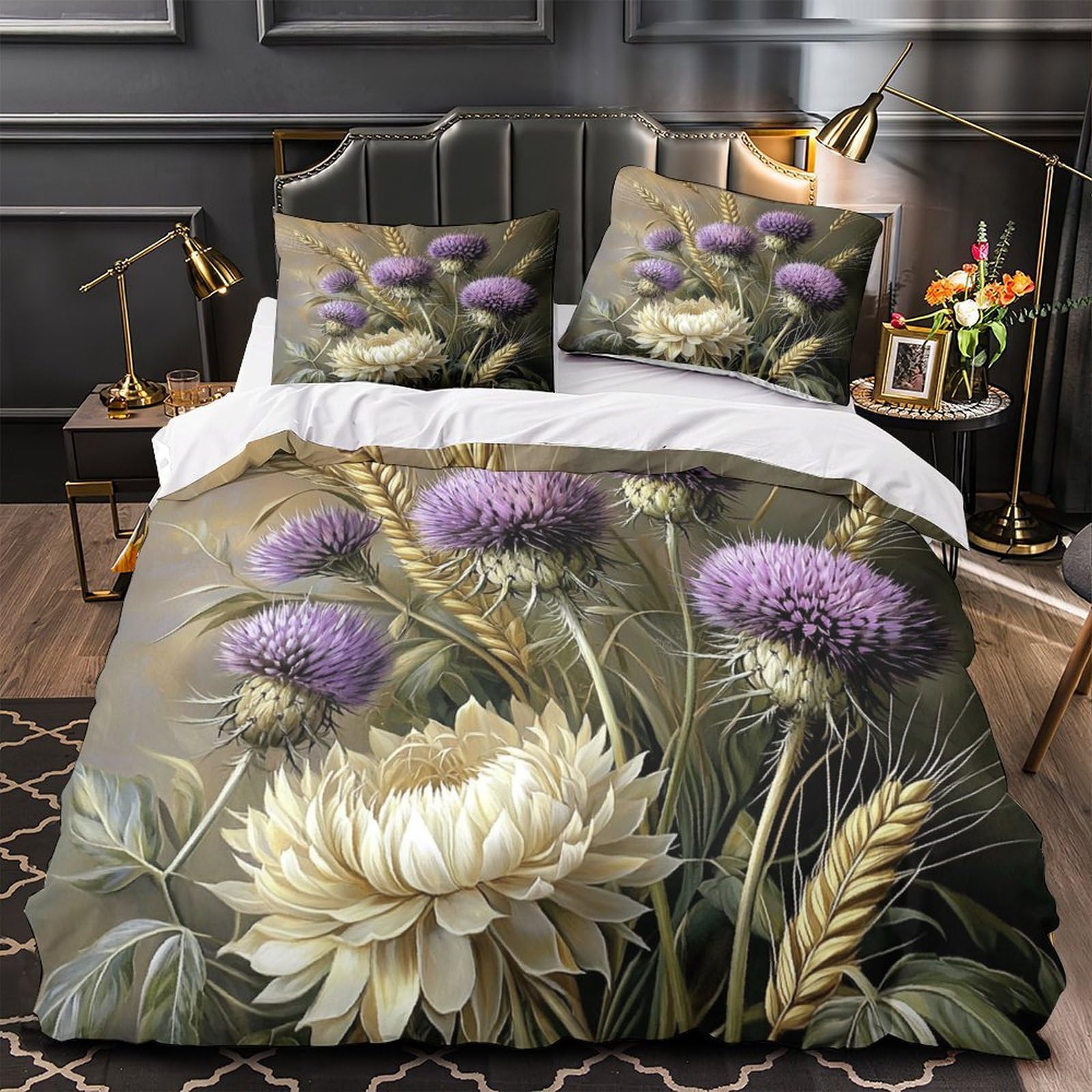 Housse de couette violette 135x200 pour chambre fille et ado microfibre
