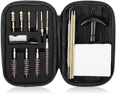 UrbanX Universal Handgun Cleaning kit for Beretta 70 .22 Long Rifle Pistol Cleaning Kit Bronze Bore Brush and Metal Bronze Jags Tips with Zippered Compact Case