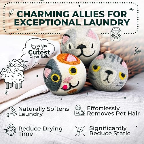 Vista 46 de No más hojas de secadora! Bolas de lana reutilizables para secadora XL, paquete de 6 unidades, reduce la estática, reduce el tiempo de secado y 6