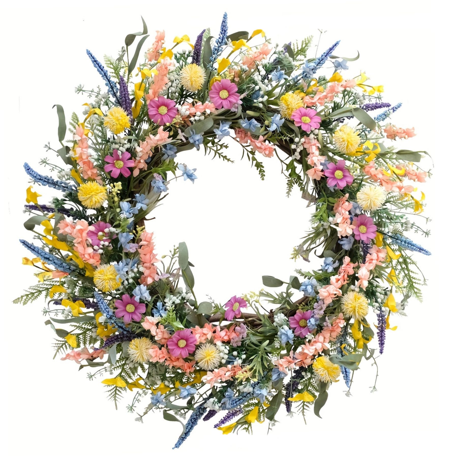 Couronne de bienvenue colorée pour porte et décoration murale intérieure extérieure