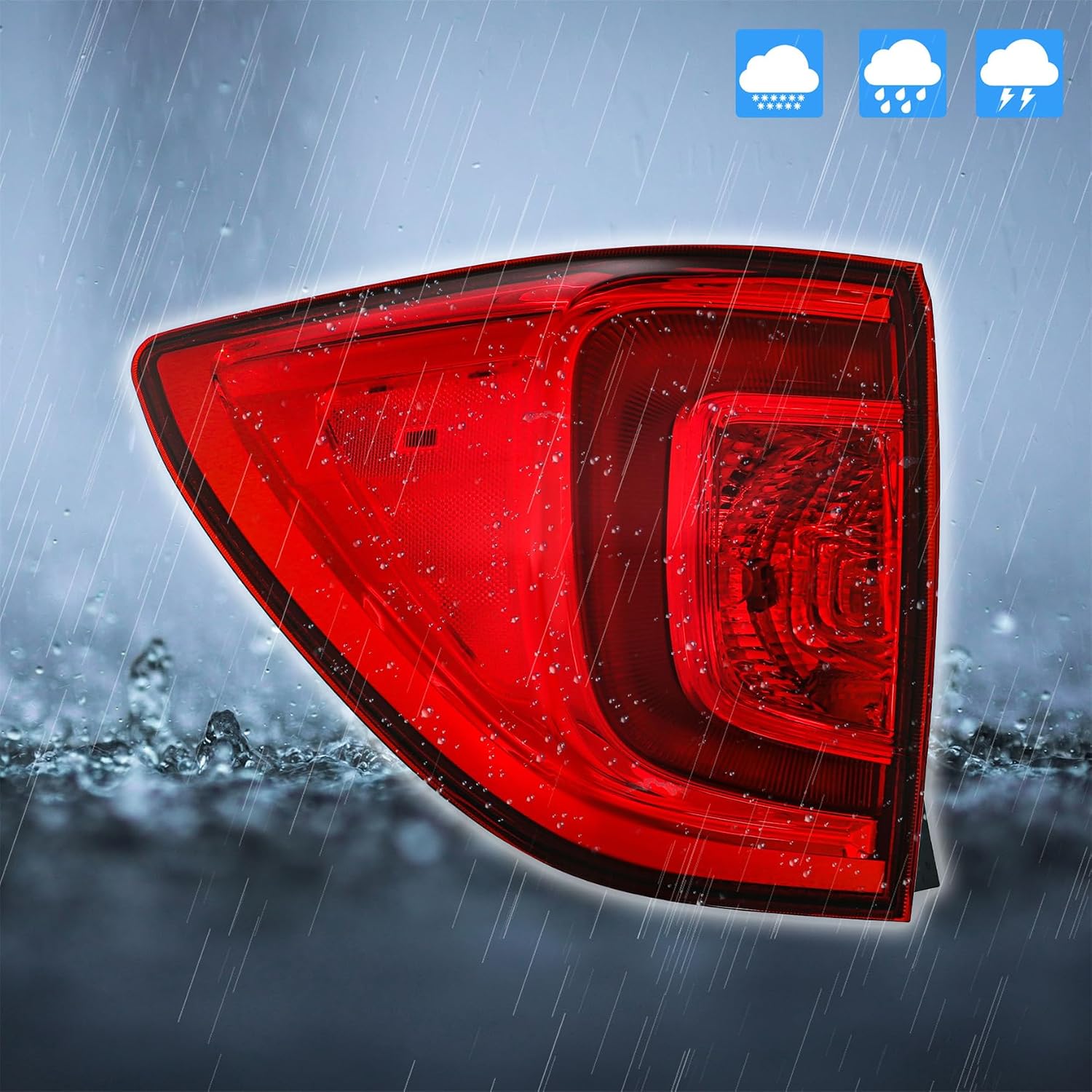 WFLNHB Driver Side Tail Light Brake Light Replacement for Honda Pilot 2016-2018 Honda Passport EX-L Elite 2022-2023 Halogen Rear Brake Lamp 33550TG7A01 HO2804107