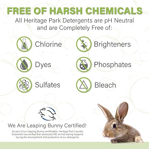 Miniatura 4 de Heritage Park - Detergente multiusos Shore Breeze, ligeramente perfumado, pH neutro, enzimas antimanchas, ultra concentrado (tamaño de prueba de 4
