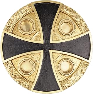 Needzo Advent Wreath, Catholic Christmas Candle Holder, Religious Centerpiece, 6.75x6.75 Inches (Black Maltese)