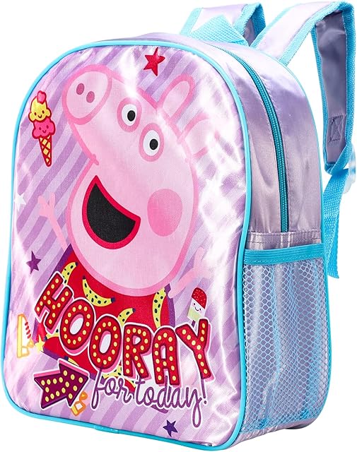 Peppa Pig Kids Childrens Backpack School Rucksack Travel Bag Boys Girls with side mesh pocket