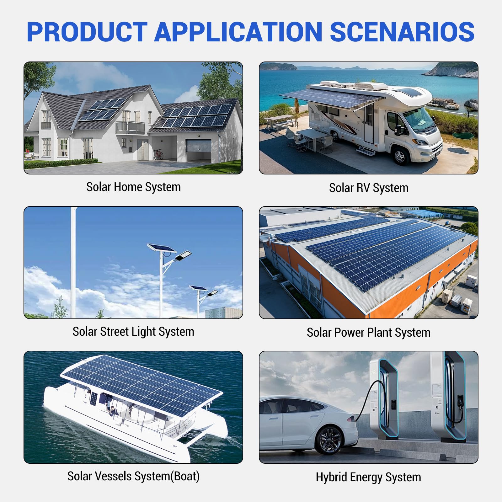 4200W Inverter ibrido a onda sinusoidale pura, Tensione a Circuito Aperto Fotovoltaico 60–500 Vcc Dotato di un MPPT da 100A e di un modulo WiFi integrato, Supporta la modalità senza batteria