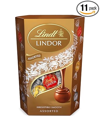 LINDT LINDOR Assorted Chocolates Box - 137gram - Perfect to Share - Chocolate Balls with a Smooth Melting Filling - image, photos