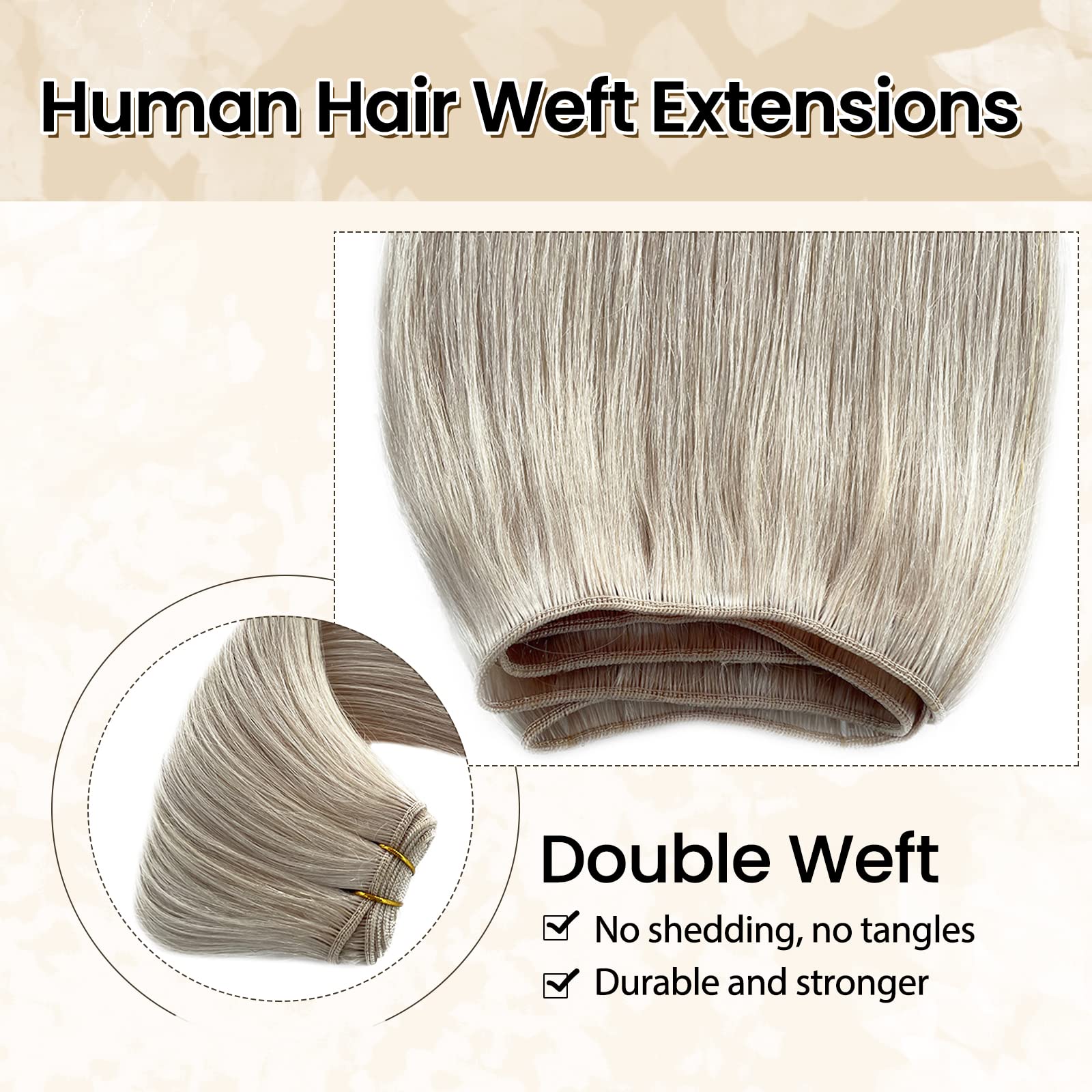 Amazon.com : Sew in Human Hair Extensions 22 Inch Ice White 