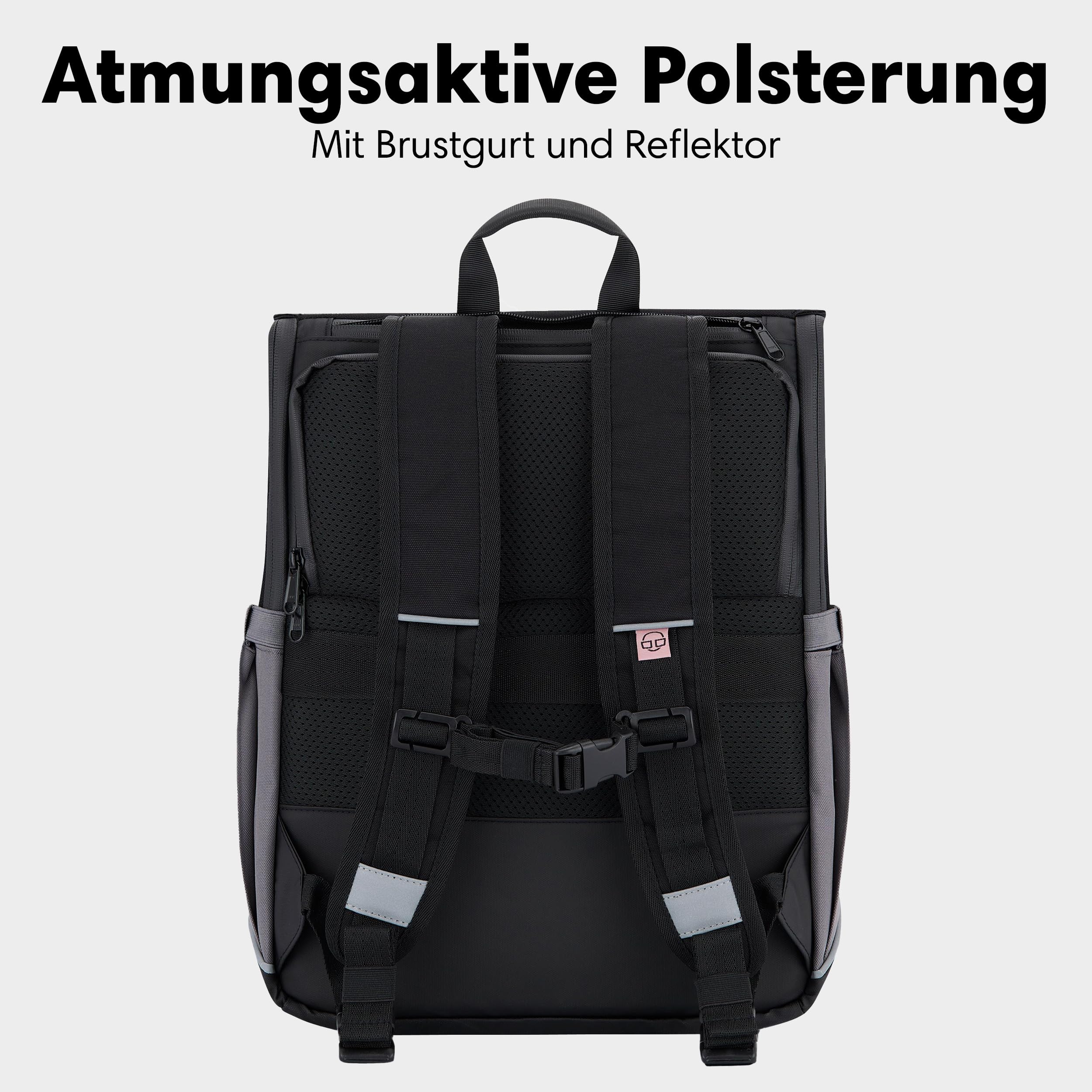Johnny Urban Fahrradtaschen für Gepäckträger Damen & Herren Schwarz Rosa - Mika Bike - 2 in 1 Fahrrad Tasche Rucksack & Gepäckträgertasche Hinten - Wasserabweisend