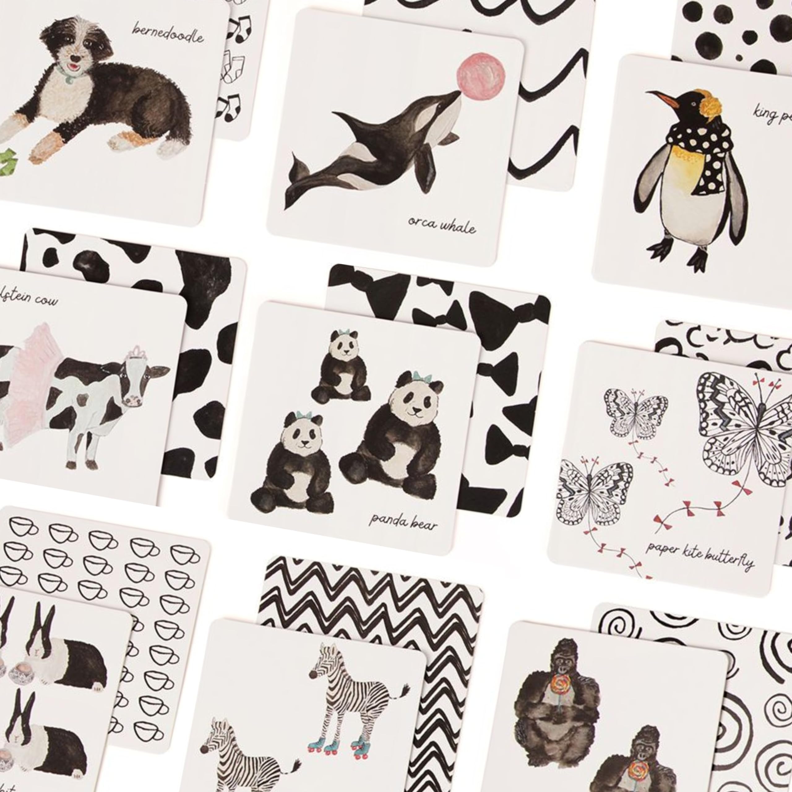 High Contrast Baby Toys for Newborn (Set of 10) - Minimalist 0-3 Month Toys (5.5” x 5.5” x 0.75”) - Durable Black and White Baby Toys 0-3 Months - Curious Baby Activity Cards & Infant Tummy Time Toys
