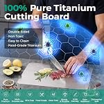 Titanium Cutting Board Katori - Upgraded 100% Pure Titanium Cutting Boards for Kitchen Non Toxic, Double Sided Food Grade Hygiene Non Moldy Dishwasher Safe Meat Fruit Metal Board (3PC S+L+XL)