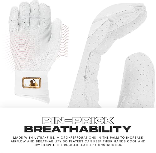 Miniatura 4 de Franklin Sports MLB - Guantes de bateo Infinite Powerstrap para béisbol + sóftbol de puño largo, para adultos y jóvenes