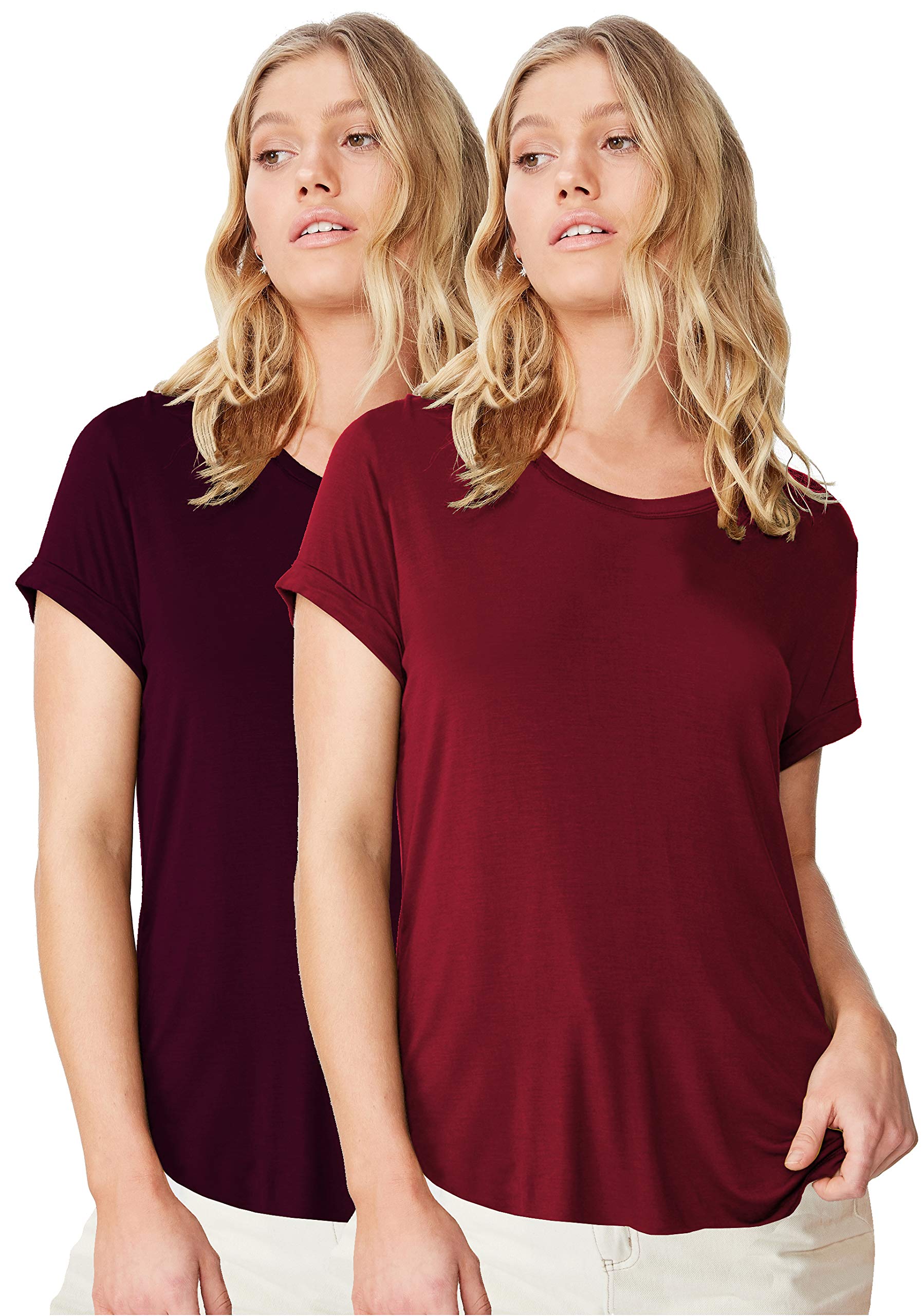Fabricorn Stylish Combo of Plain Burgundy and Wine Color Up and Down Cotton Tshirt for Women (Wine and Burgundy, X-Large) (B08WL56R5X) Amazon Price History, Amazon Price Tracker
