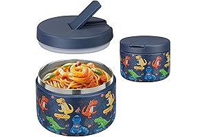 12oz Kids Insulated Food Jar with Dinosaur Buckle Lid for Hot Food