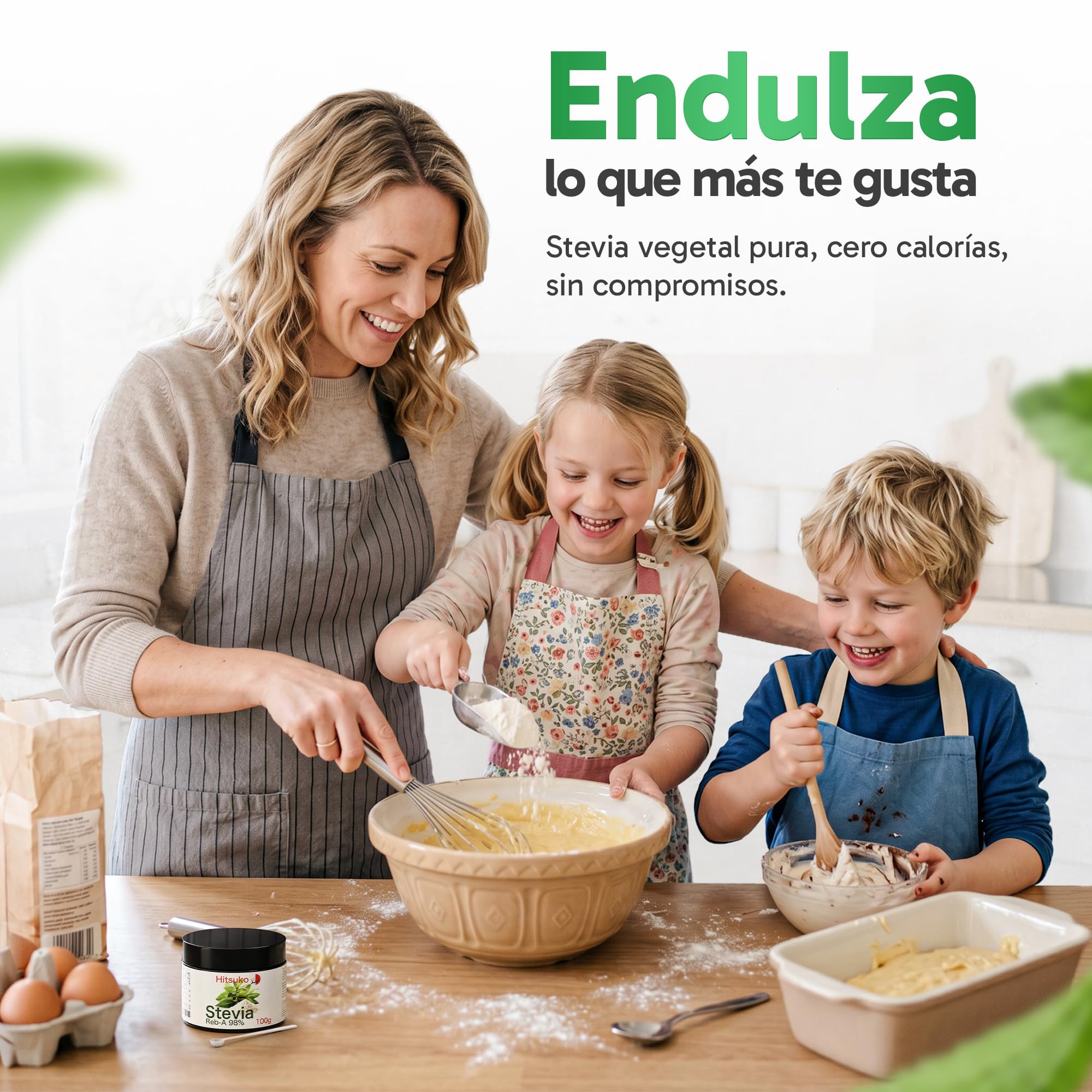 Polvo de Stevia Ultra-Concentrada (100g) | RebA-98 Puro al 98% | 470x Más Dulce que el Azúcar