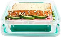 Vista 1 de Biosmart Contenedor para sándwich: 1 paquete reutilizable, sin BPA, almacenamiento de alimentos de plástico con cierre a presión, recipiente
