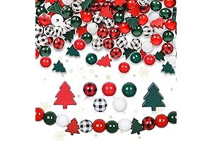 Whaline Christmas Tree Wooden Beads Garland for Holiday Decoration