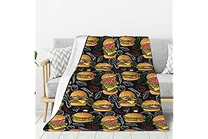 Warm Flannel Fleece Burger Blanket: Snuggle Up in Burger Heaven