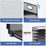 7-Tier Organisateur de fichiers papier pour bureau, organisateur de fichiers Mesh Desk avec poignée, classeur de fichiers papiers pour bureau Home School (Noir)