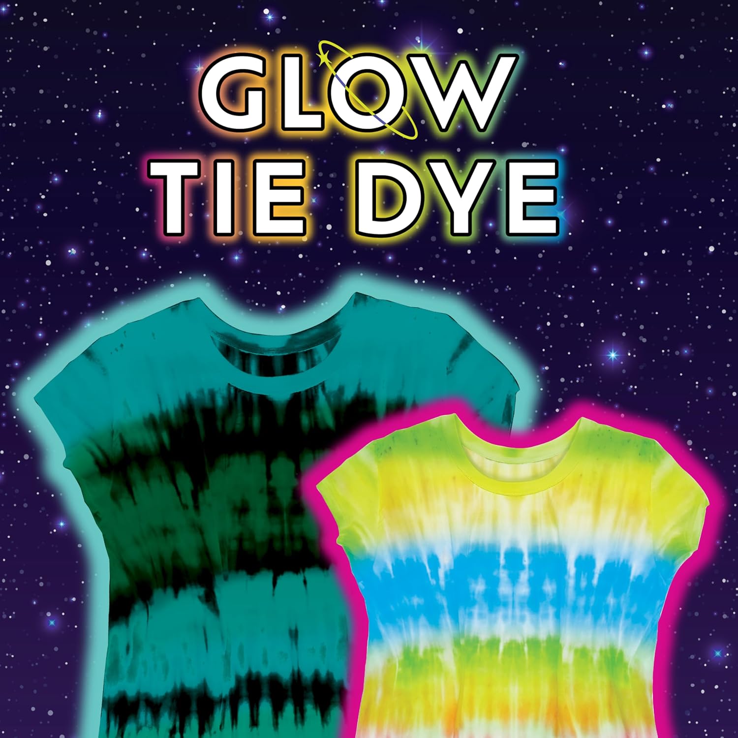 Tulip Glow Tie-Dye Tub, Design Your Looks, Add Glow Effects to Your Favorite Colors, Includes 18 Easy-Squeeze Dye Bottles, Glow Pigments, Mixers, Storage Box, All-in-One Party Activity Kit, 77 Pieces