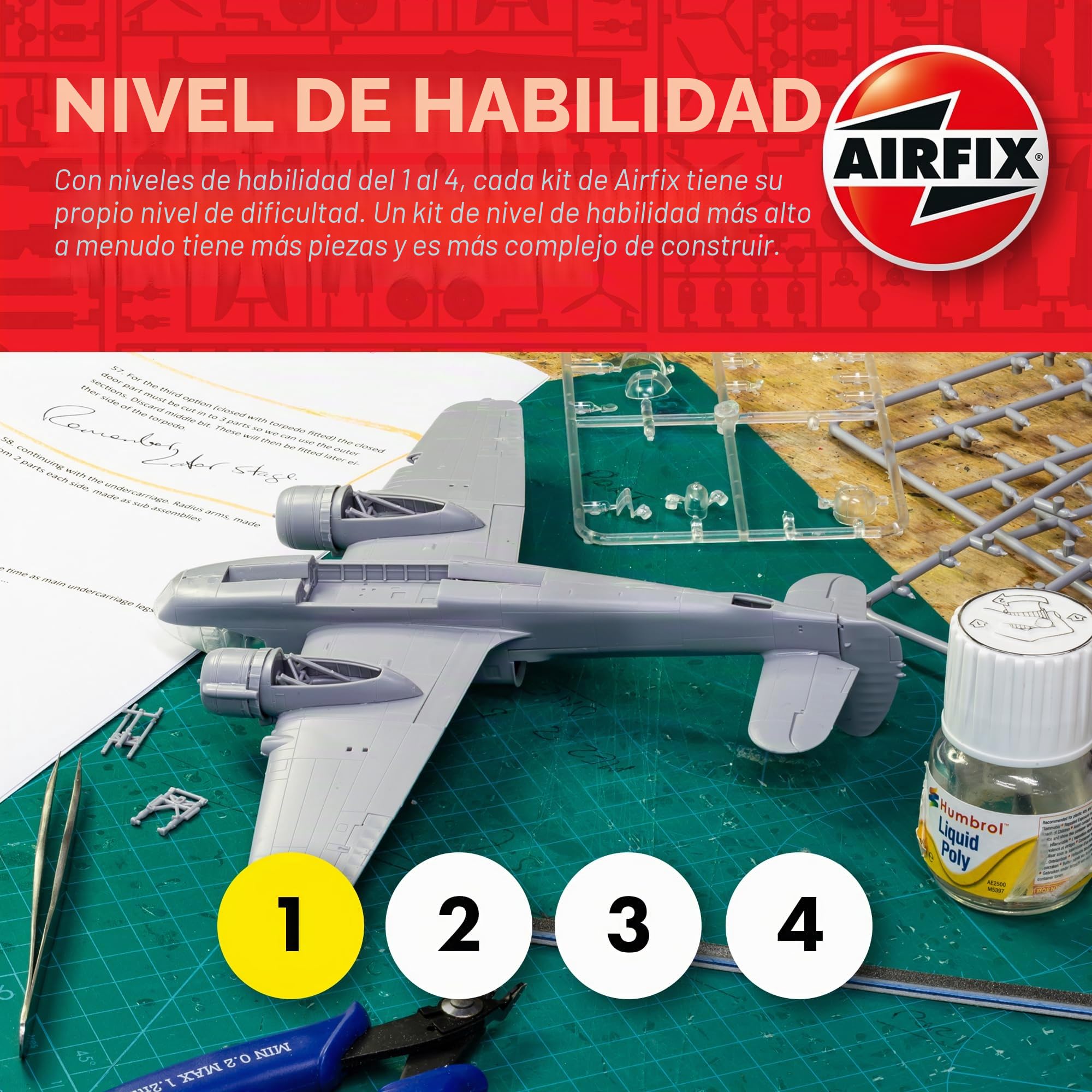 Airfix - A50192 Kit de construcción en Miniatura de cazas del Día D, maquetas de Aviones de plástico a Escala 1/72 para Adultos