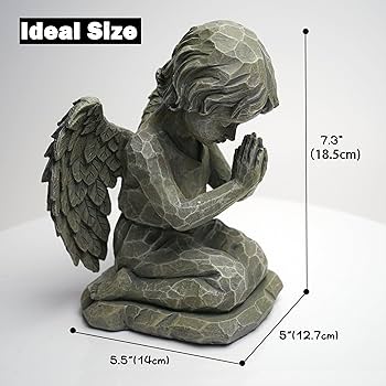 Resin Christmas Decorative Prayers Of An Angel Figurine Statue, 12.5 Cm, Bonded