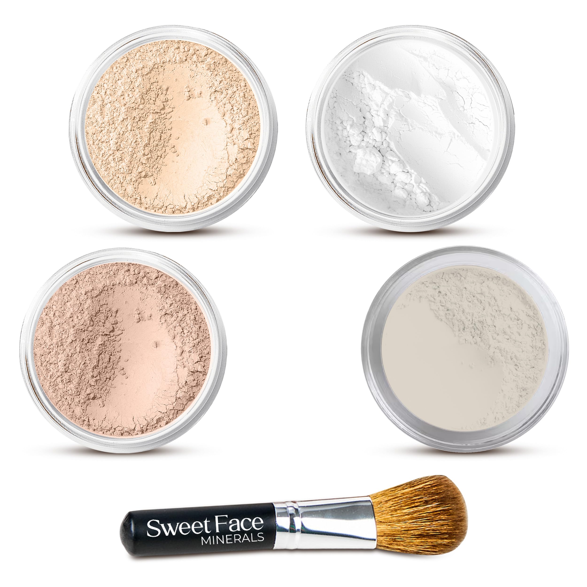 QUICK FIX KIT (LIGHT CONCEALER & LIGHT FOUNDATION) Mineral Makeup Starter Set Sample Size Matte Bare Face Powder